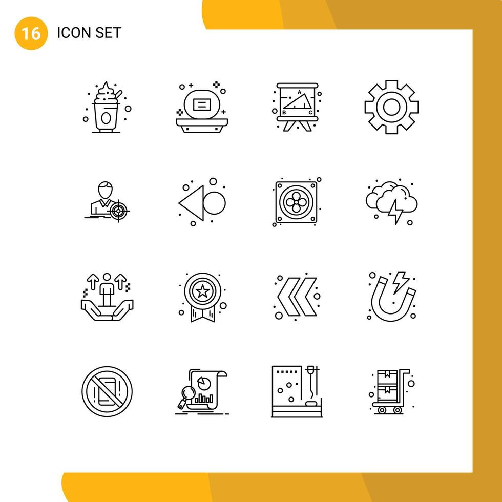 16 iconos creativos signos y símbolos modernos del hombre configurando elementos de diseño de vectores editables de la universidad del equipo de la academia