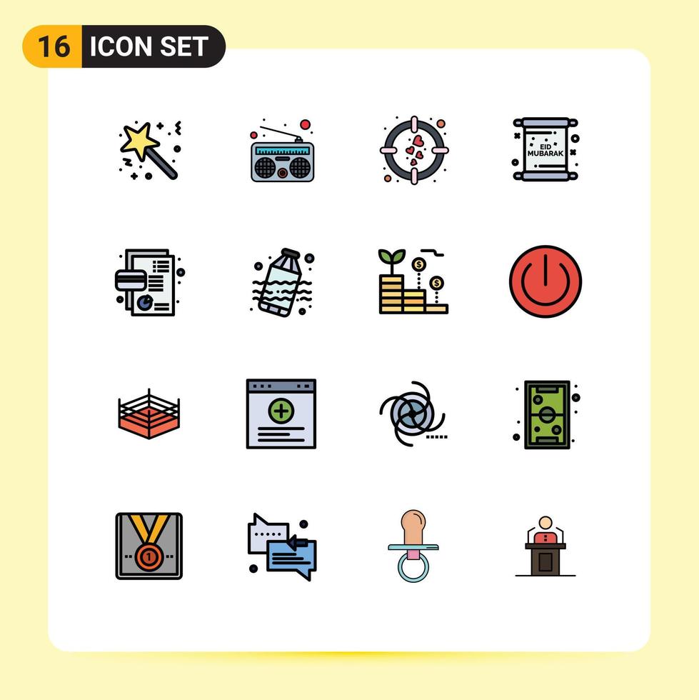 16 Creative Icons Modern Signs and Symbols of business mubarak heart eid card Editable Creative Vector Design Elements