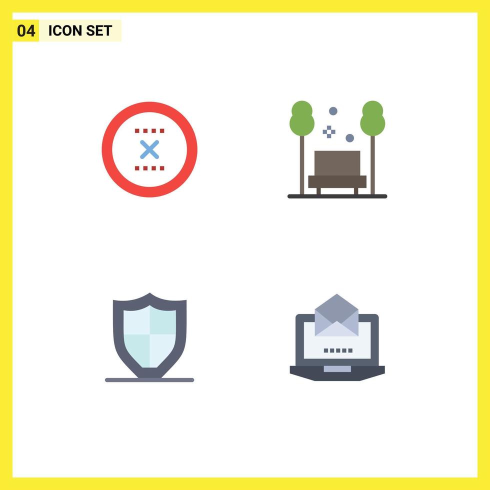 4 Creative Icons Modern Signs and Symbols of cancel travel delete park protection Editable Vector Design Elements