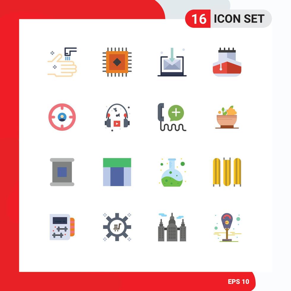 16 Thematic Vector Flat Colors and Editable Symbols of hunter find technology finance vehicles Editable Pack of Creative Vector Design Elements
