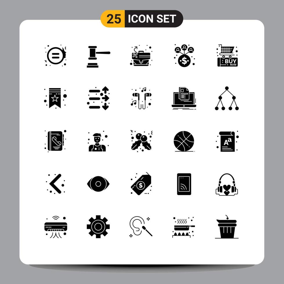 Set of 25 Modern UI Icons Symbols Signs for commerce black friday path network business Editable Vector Design Elements