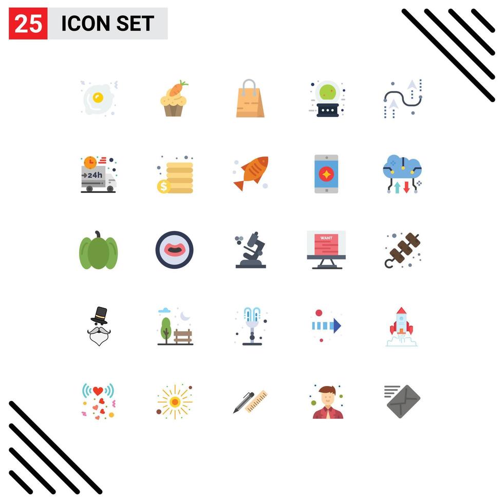 Set of 25 Modern UI Icons Symbols Signs for curves magic bag halloween crystal ball Editable Vector Design Elements