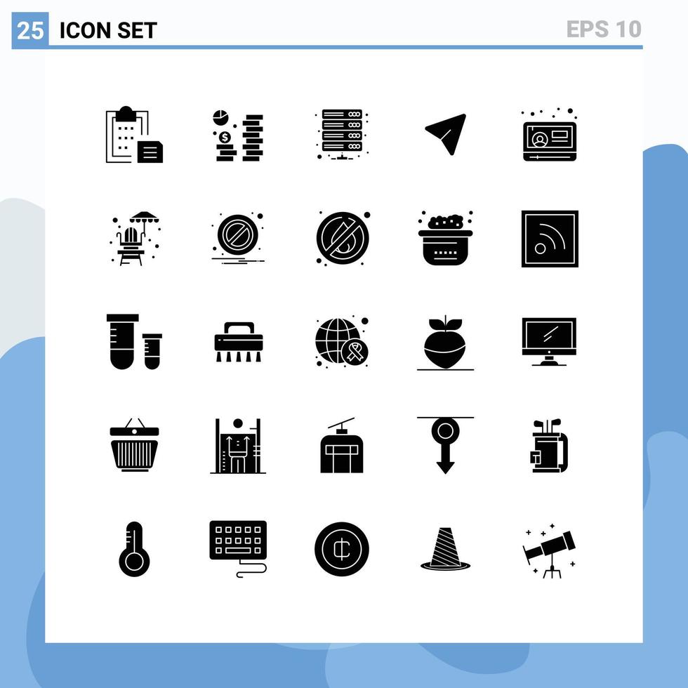 paquete de iconos vectoriales de stock de 25 signos y símbolos de línea para elementos de diseño vectorial editables del servidor vpn de economía de flecha del ratón vector