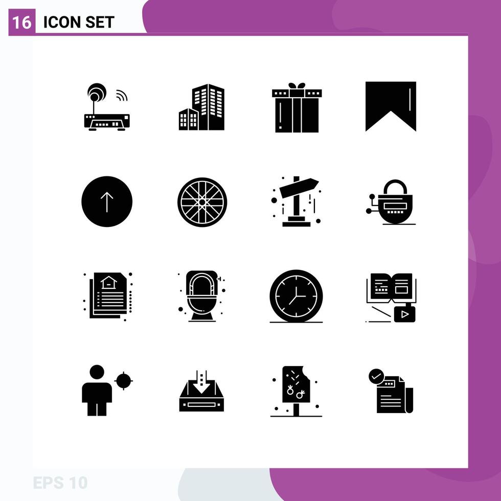Set of 16 Modern UI Icons Symbols Signs for up browser gift arrow banner Editable Vector Design Elements