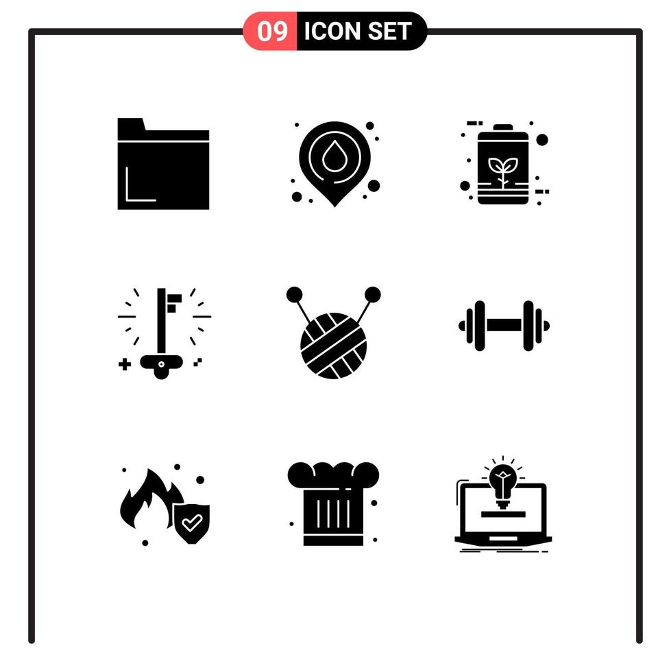 9 Creative Icons Modern Signs and Symbols of dumbbell success eco money business Editable Vector Design Elements