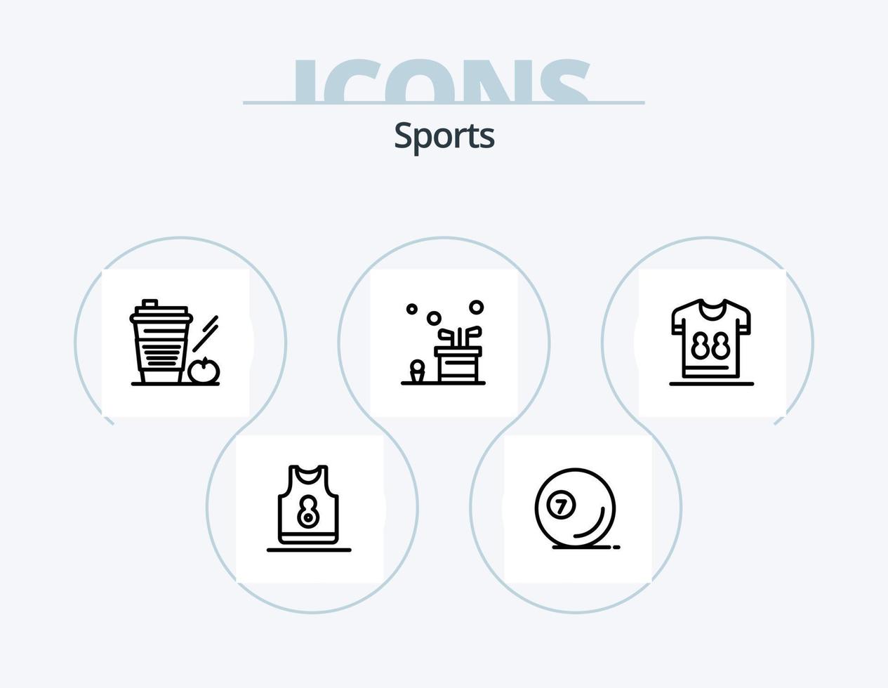 Sports Line Icon Pack 5 Icon Design. ball. glass. table. drink. starbucks vector