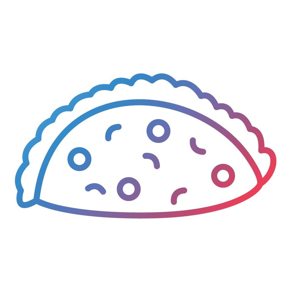 icono de degradado de línea de empanada vector