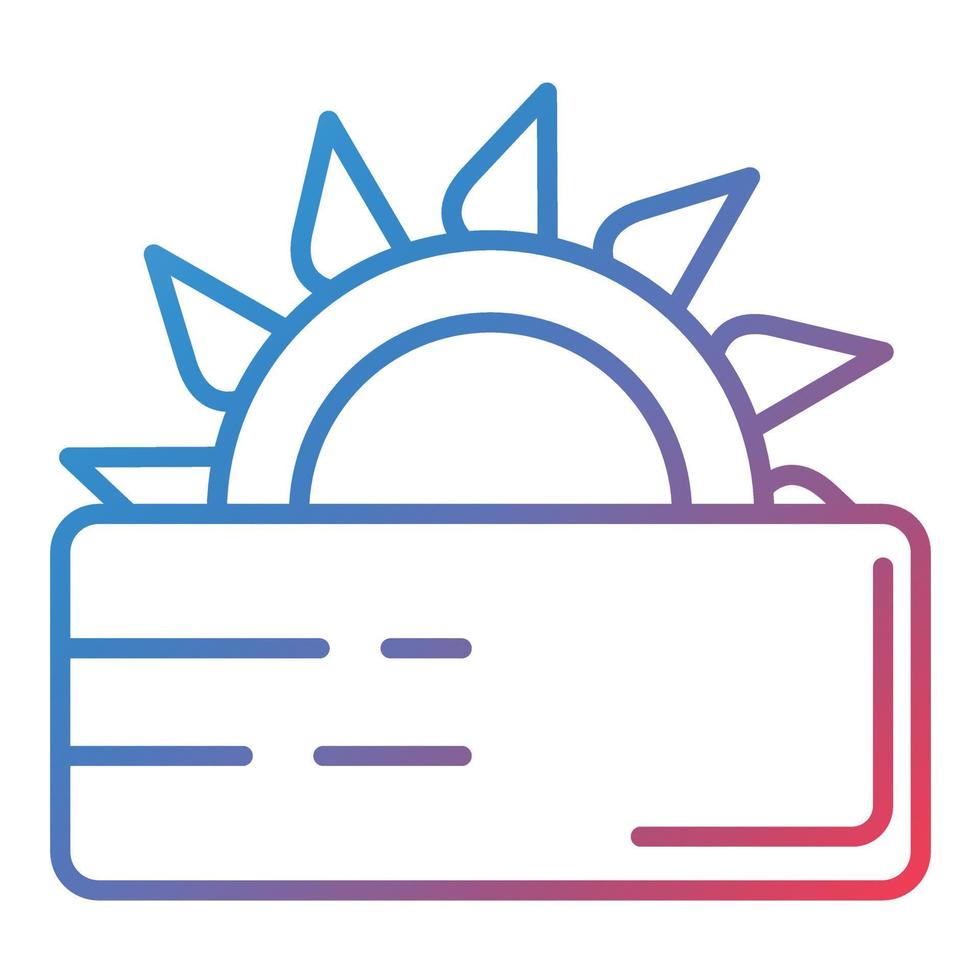 Table Saw Line Gradient Icon vector