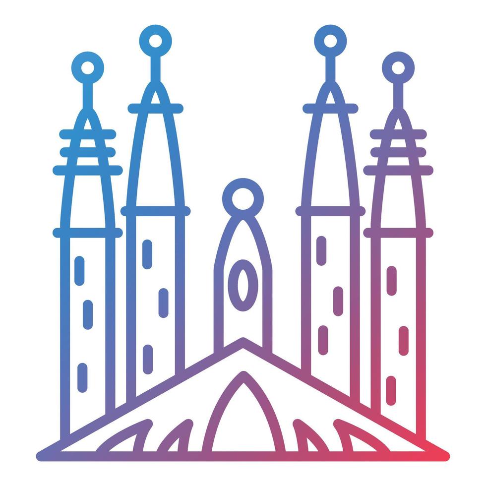 Sagrada Familia Line Gradient Icon vector