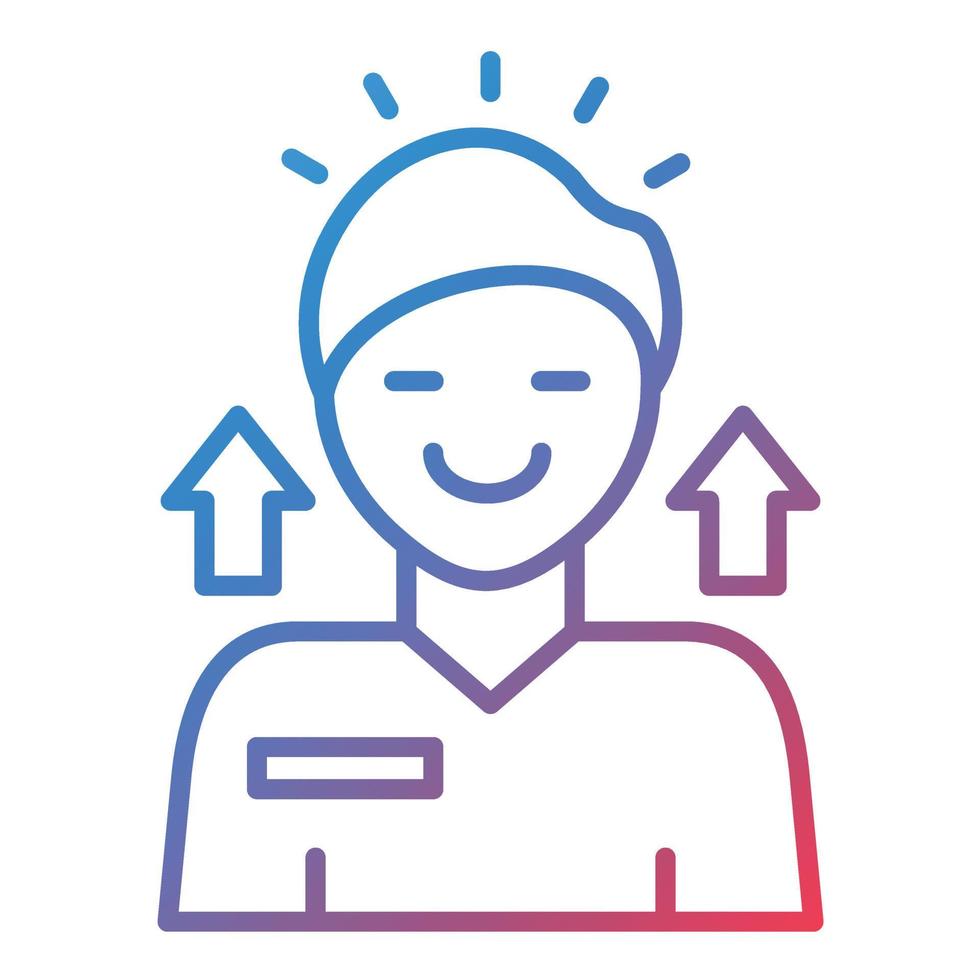 Self Esteem Line Gradient Icon vector
