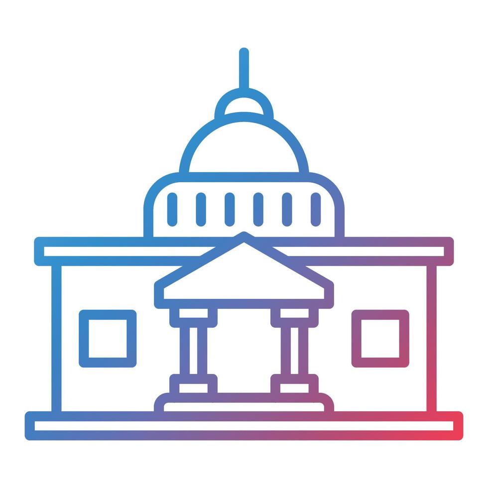 Capitol Line Gradient Icon vector