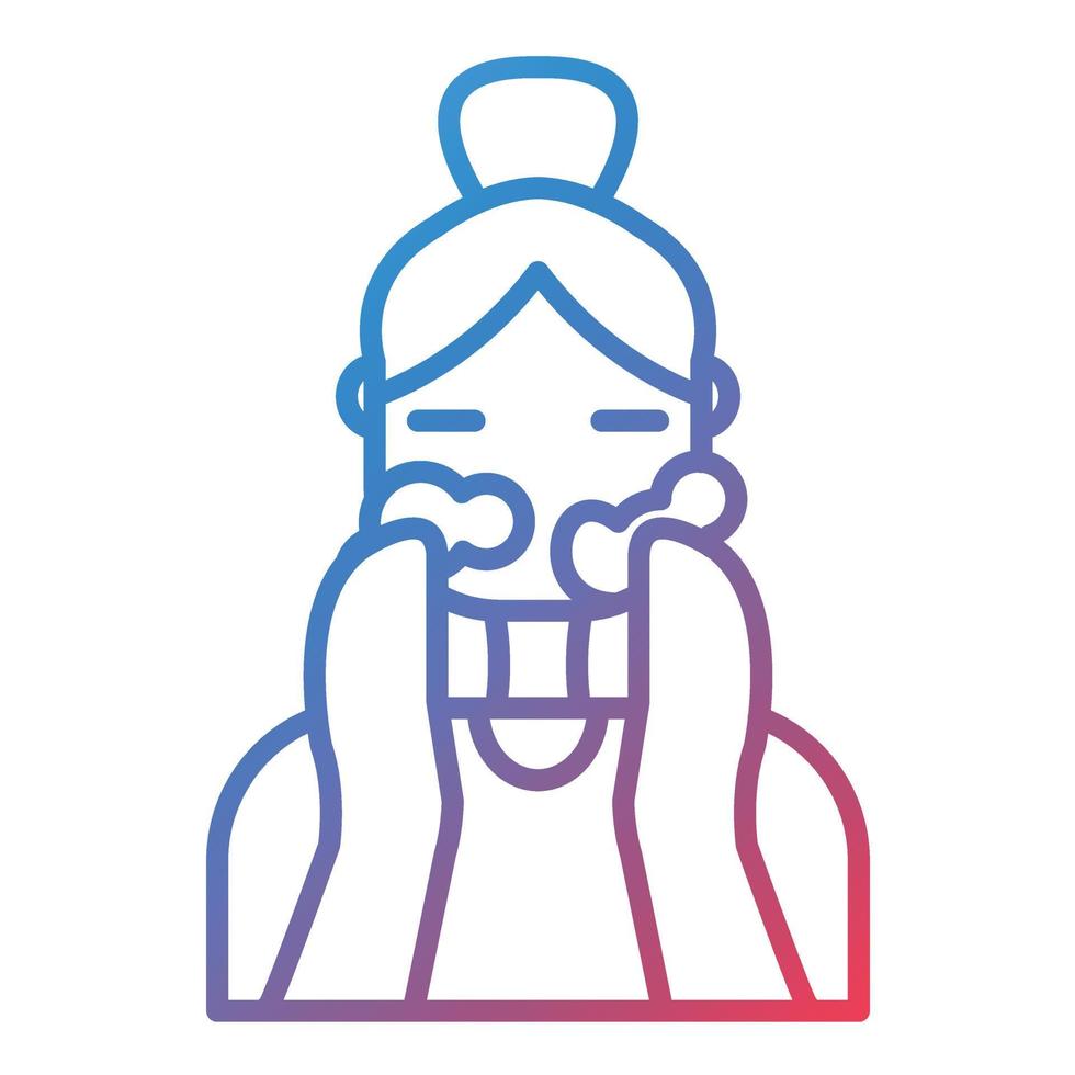Wash Face Line Gradient Icon vector