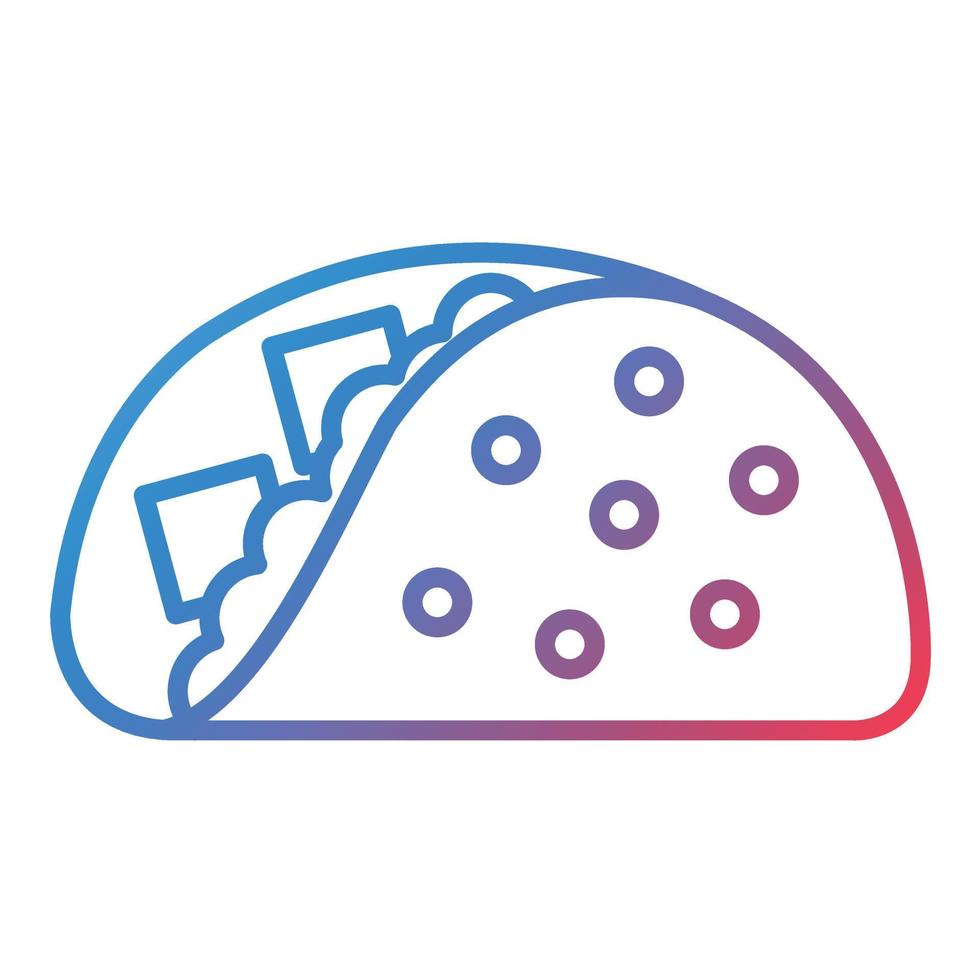 Tacos Line Gradient Icon vector