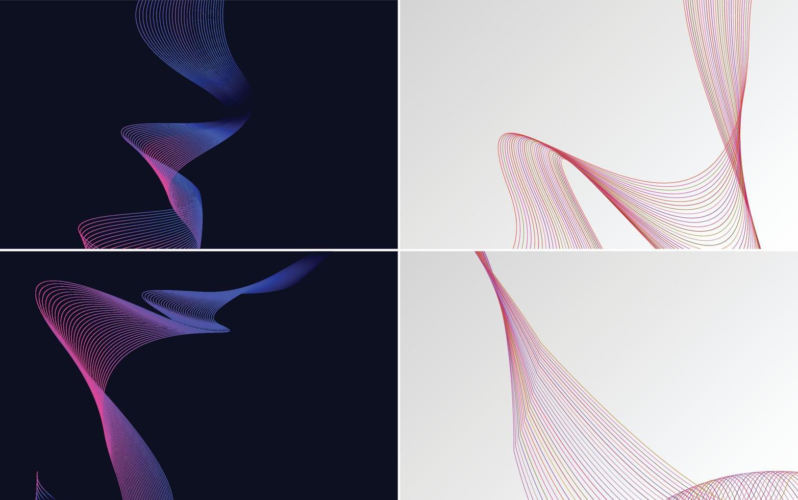 Collection of geometric minimal lines pattern set vector