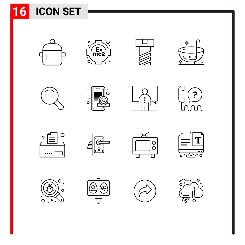 16 Outline concept for Websites Mobile and Apps dote magnifier bolt thanksgiving holiday Editable Vector Design Elements