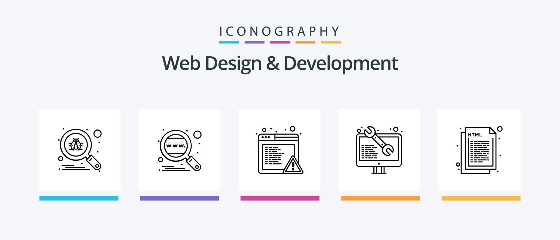 Web Design And Development Line 5 Icon Pack Including sprint. arrows. gear. agile. web. Creative Icons Design vector