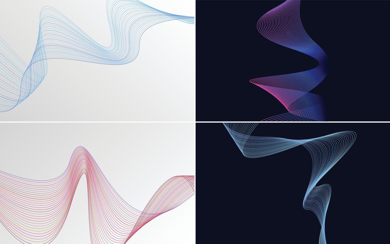Collection of geometric minimal lines pattern set vector