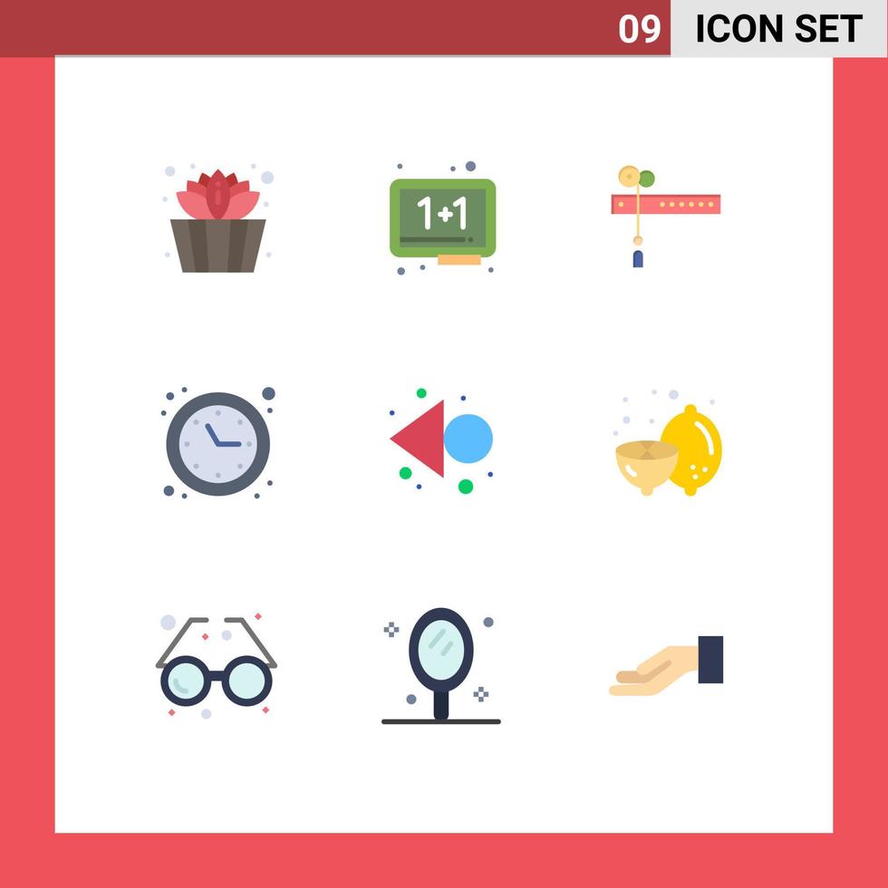 Set of 9 Modern UI Icons Symbols Signs for left time optimization decoration time clock Editable Vector Design Elements