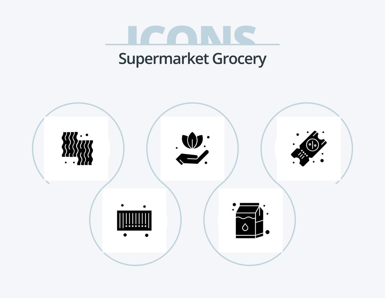 paquete de iconos de glifos de comestibles 5 diseño de iconos. . Entradas. Cocinando. boleto. verde vector