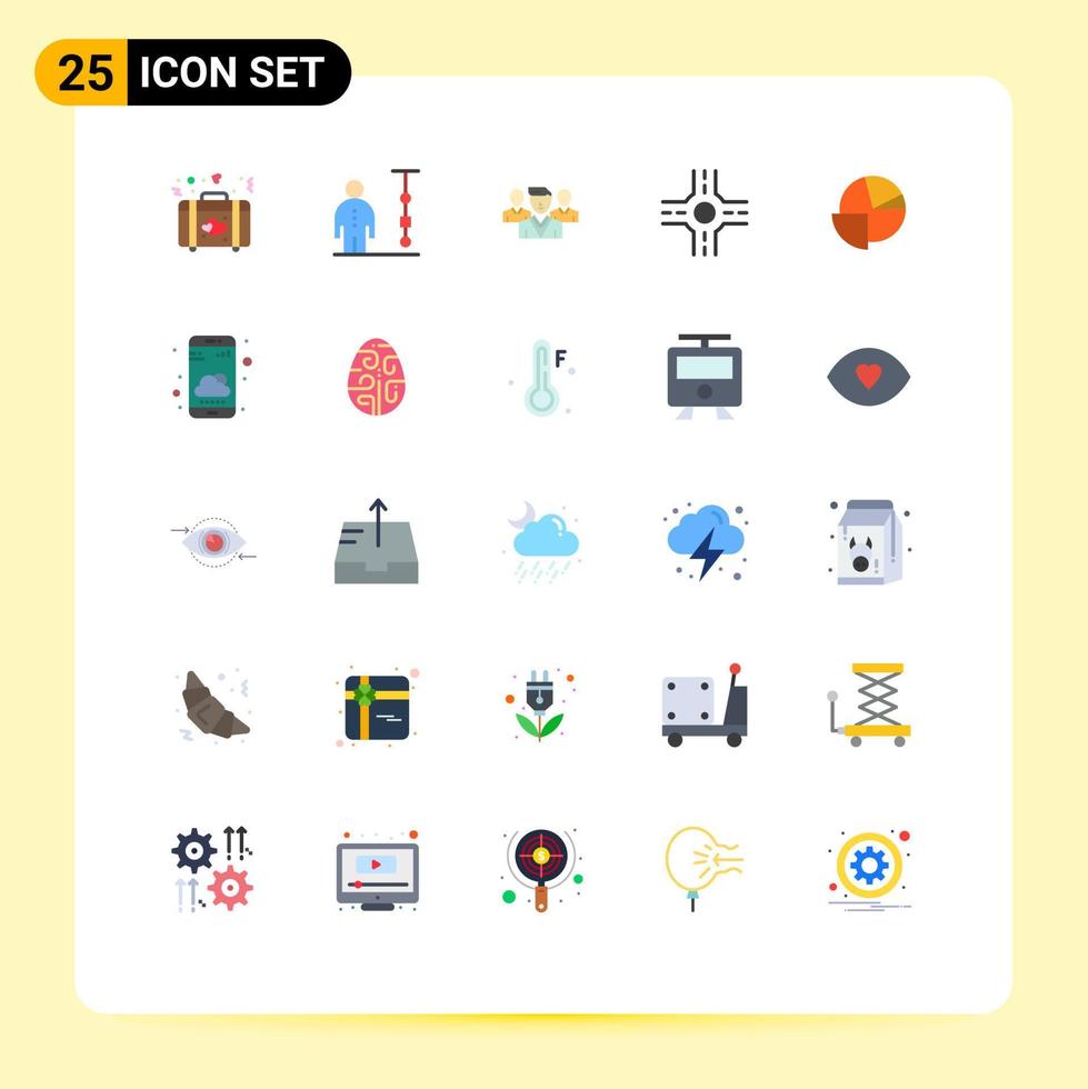 Universal Icon Symbols Group of 25 Modern Flat Colors of graph chart people analytics gang Editable Vector Design Elements