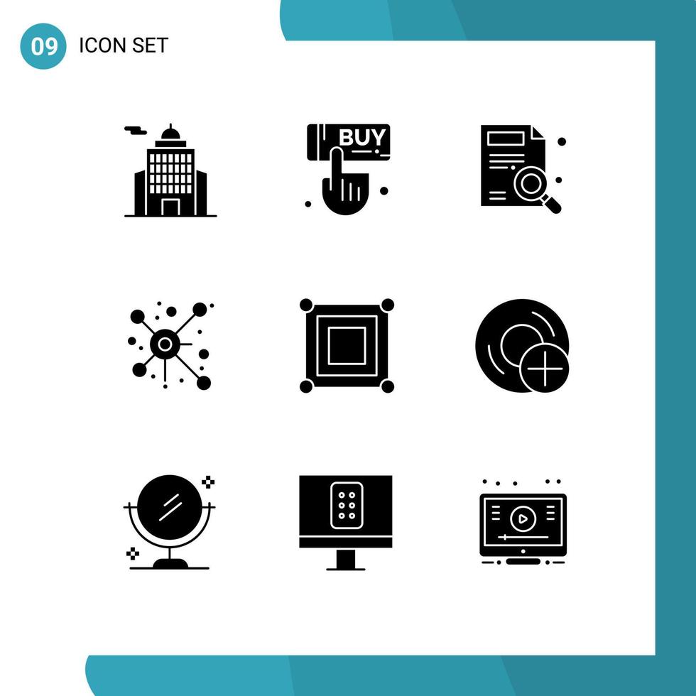 Solid Glyph Pack of 9 Universal Symbols of game connection find share distribute Editable Vector Design Elements