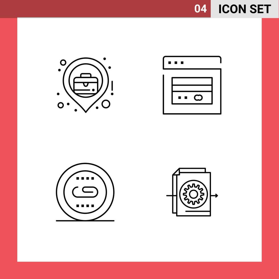 Universal Icon Symbols Group of 4 Modern Filledline Flat Colors of city linking business location web optimization Editable Vector Design Elements