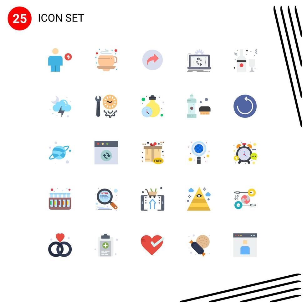 25 Thematic Vector Flat Colors and Editable Symbols of alcohol reporting basic analysis data Editable Vector Design Elements
