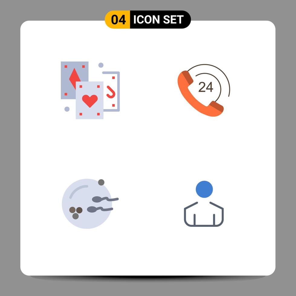 Set of 4 Modern UI Icons Symbols Signs for card procreation tarot phone sex Editable Vector Design Elements