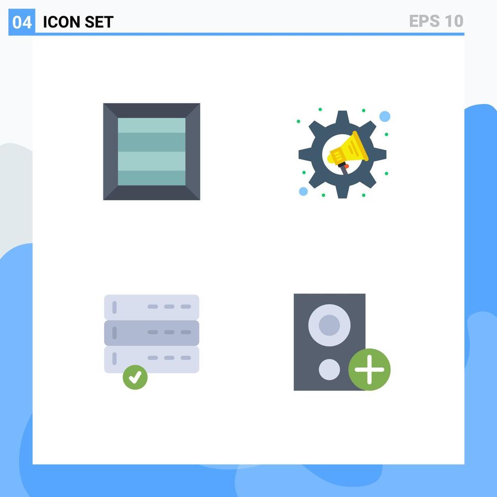 Modern Set of 4 Flat Icons and symbols such as box devices marketing settings devices Editable Vector Design Elements