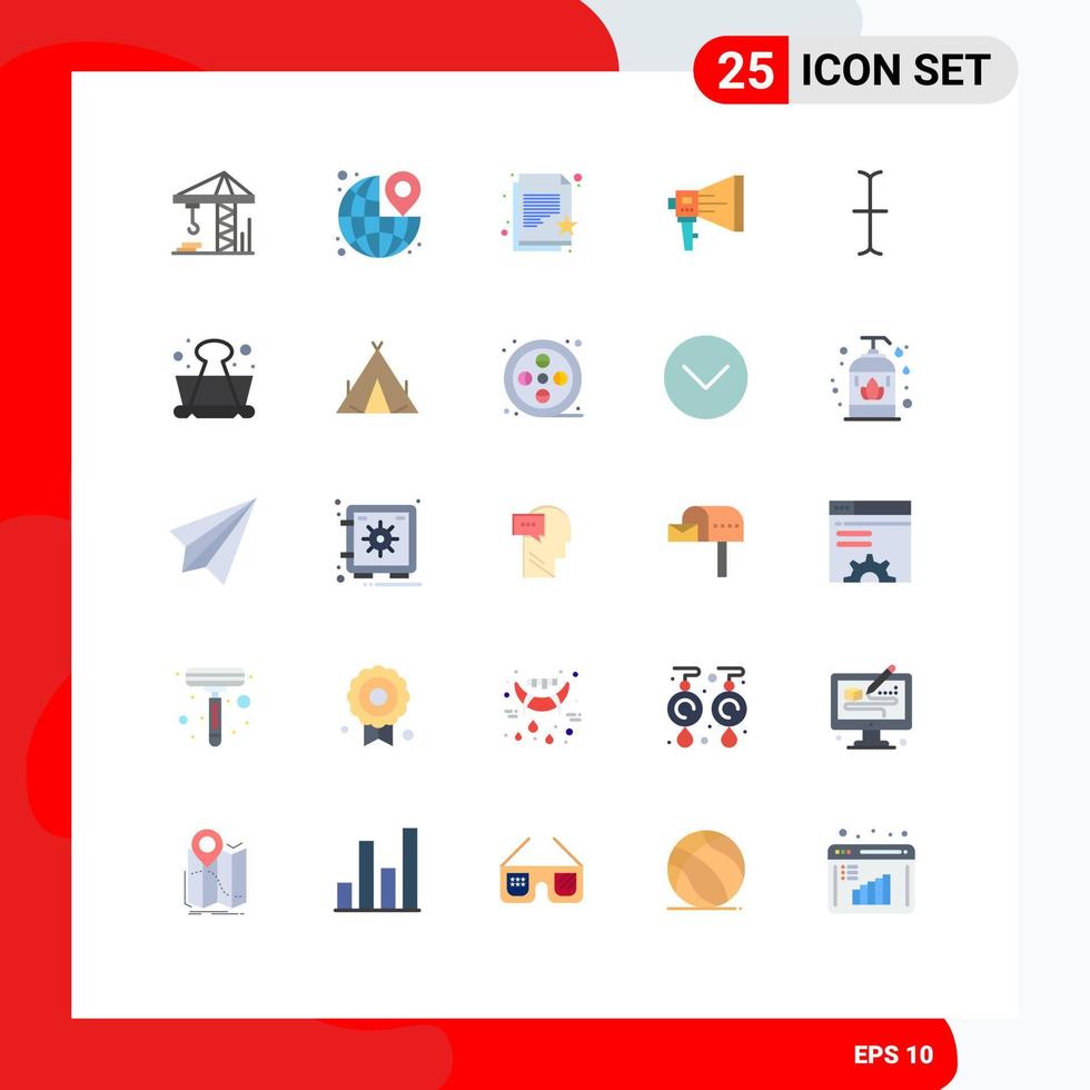 Universal Icon Symbols Group of 25 Modern Flat Colors of speaker marketing favorite document loudspeaker announce Editable Vector Design Elements