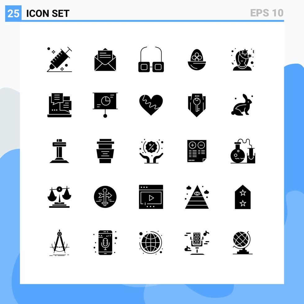 25 Solid Glyph concept for Websites Mobile and Apps avatar egg text easter boiled Editable Vector Design Elements