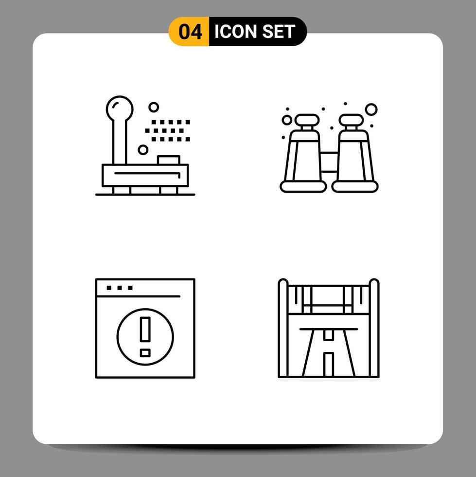 4 Line concept for Websites Mobile and Apps devices businessmen equipment explore man Editable Vector Design Elements