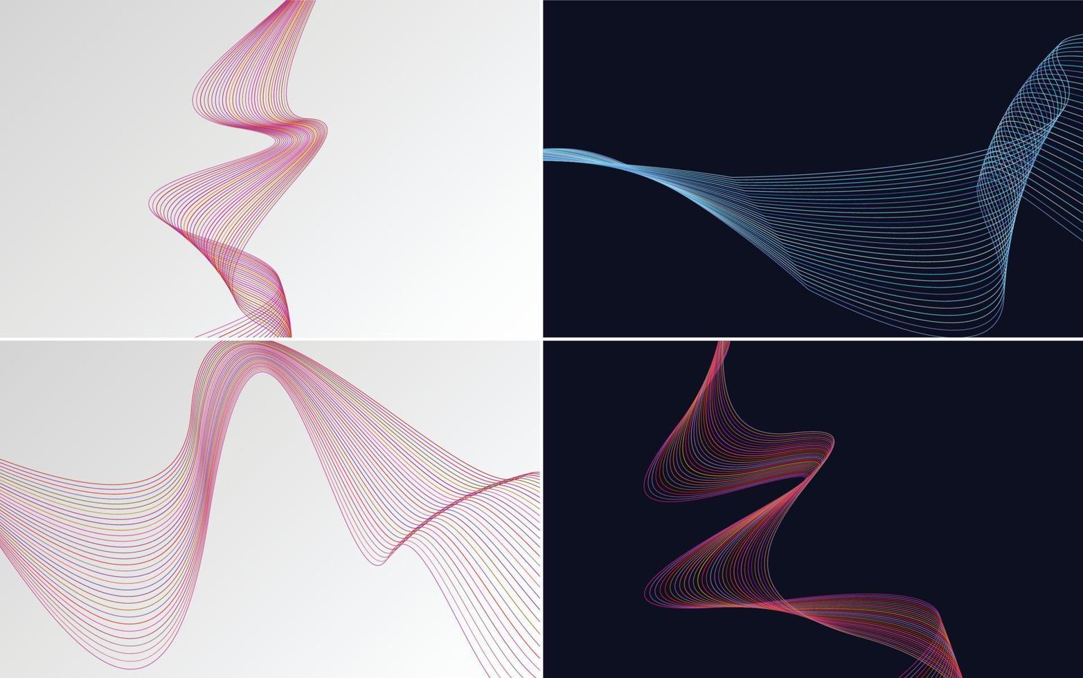 modern wave curve abstract presentation background Pack vector