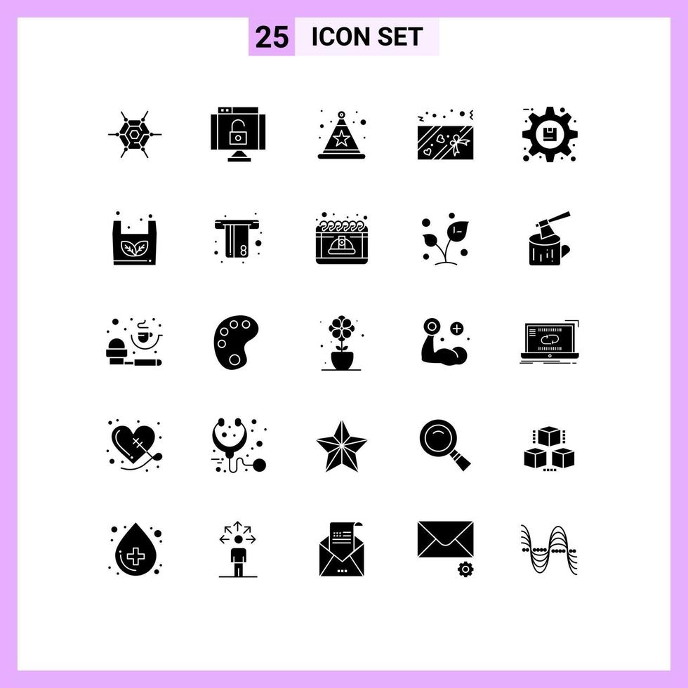 25 Creative Icons Modern Signs and Symbols of product options hat optimization present Editable Vector Design Elements