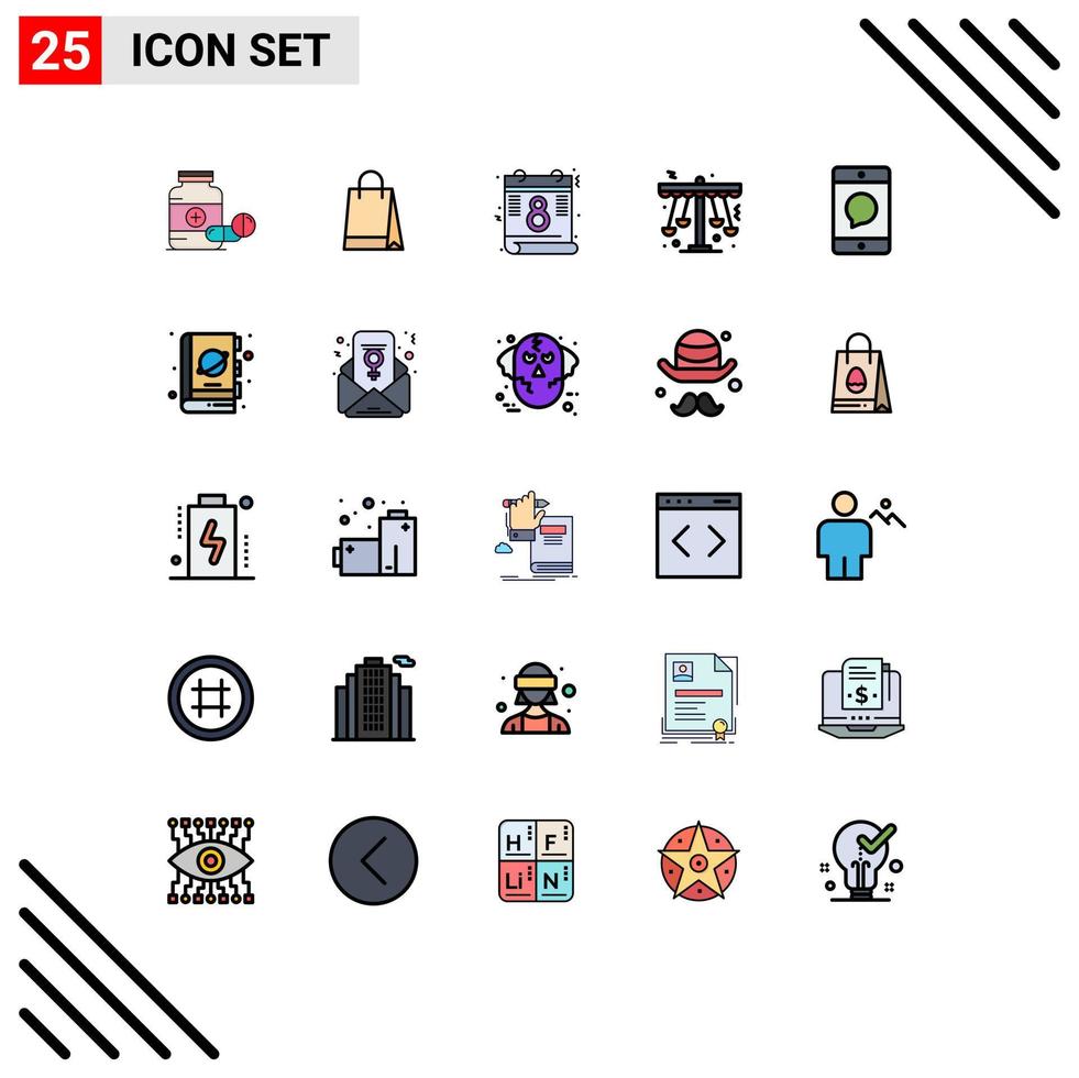 conjunto de 25 iconos de interfaz de usuario modernos signos de símbolos para teléfonos móviles playland comprar jugar jardín de infantes elementos de diseño vectorial editables vector