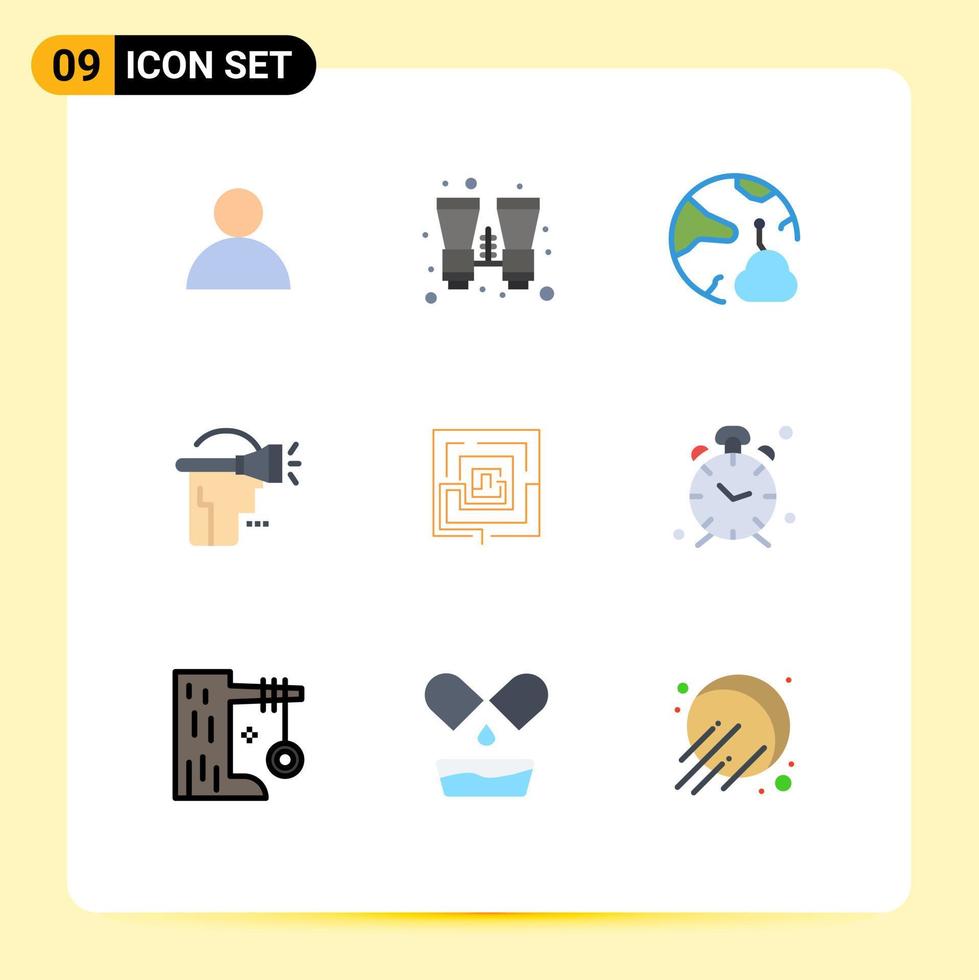9 Flat Color concept for Websites Mobile and Apps idea virtual reality connect technology head Editable Vector Design Elements