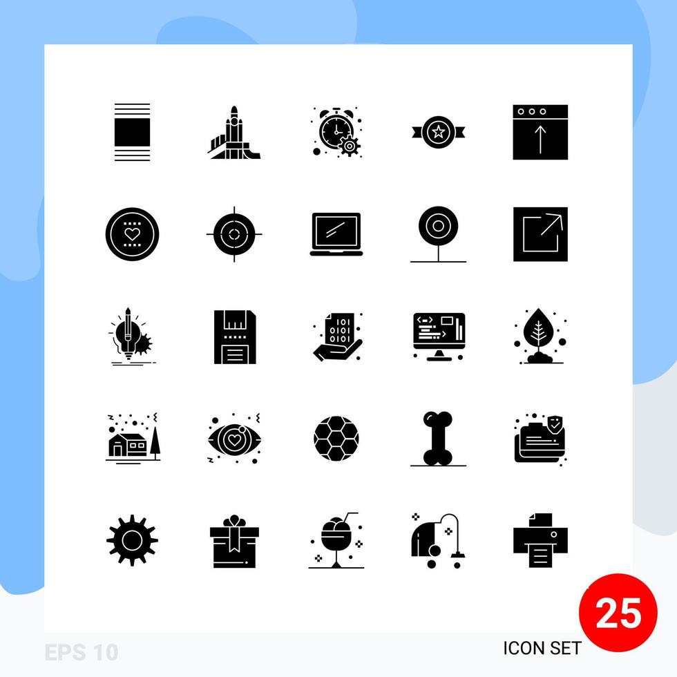 Modern Set of 25 Solid Glyphs and symbols such as import star counter medal award Editable Vector Design Elements