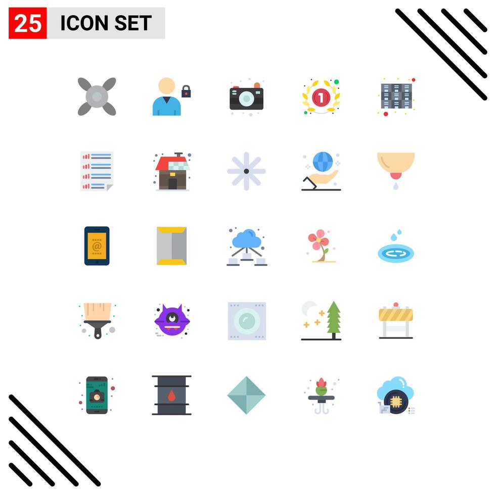 Pack of 25 creative Flat Colors of bars files ranking furniture cabinet Editable Vector Design Elements