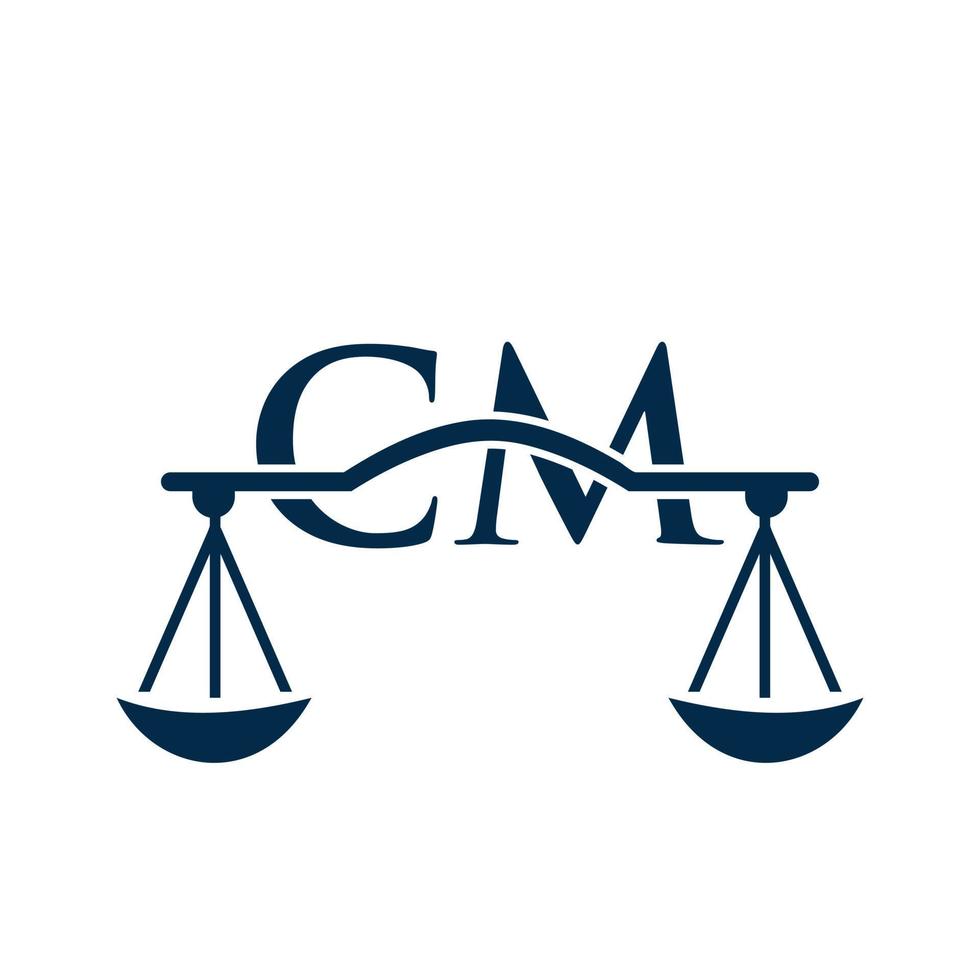 diseño de logotipo de bufete de abogados de letra cm para abogado, justicia, abogado de derecho, legal, servicio de abogado, bufete de abogados, escala, bufete de abogados, abogado de negocios corporativos vector