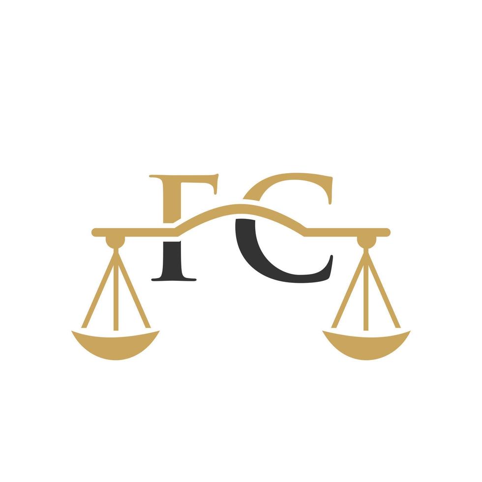 letra fc diseño de logotipo de bufete de abogados para abogado, justicia, abogado de derecho, legal, servicio de abogado, bufete de abogados, escala, bufete de abogados, abogado de negocios corporativos vector