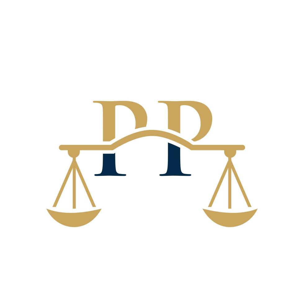 Letter PP Law Firm Logo Design For Lawyer, Justice, Law Attorney, Legal, Lawyer Service, Law Office, Scale, Law firm, Attorney Corporate Business vector