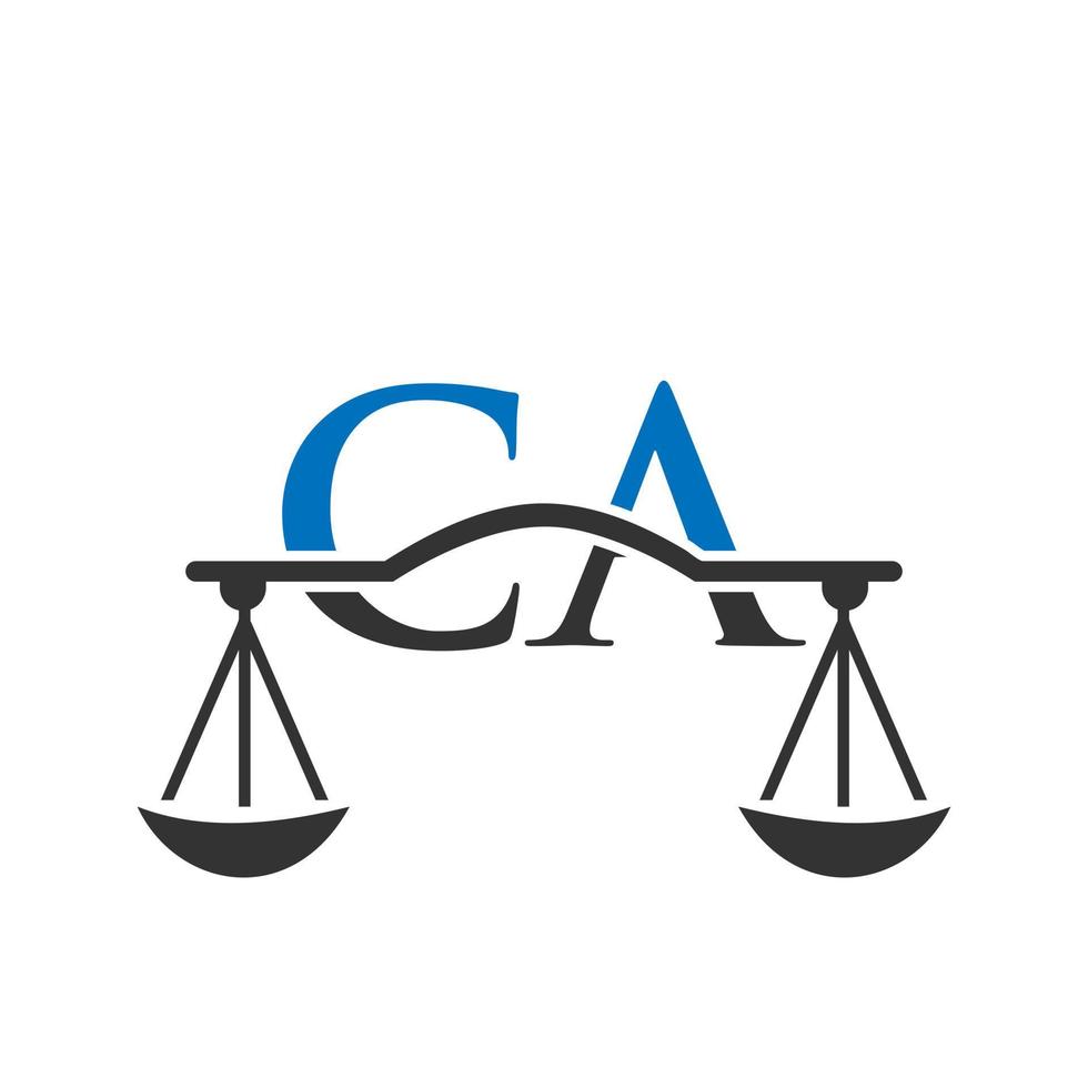 diseño de logotipo de bufete de abogados de letra ca para abogado, justicia, abogado de derecho, legal, servicio de abogado, bufete de abogados, escala, bufete de abogados, abogado de negocios corporativos vector