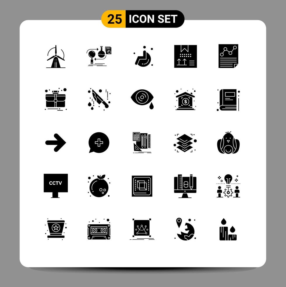 25 Creative Icons Modern Signs and Symbols of data development market design box Editable Vector Design Elements