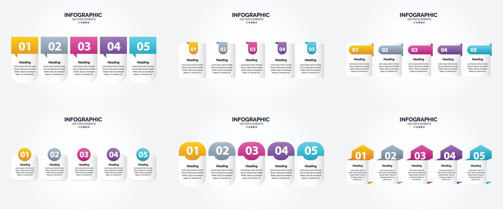 ilustración vectorial infografía conjunto de diseño plano para folleto publicitario y revista vector