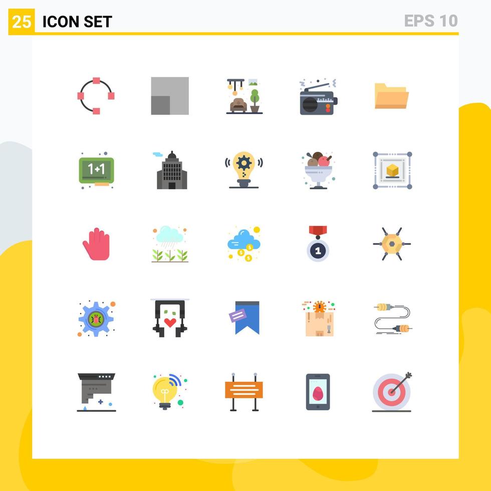Set of 25 Modern UI Icons Symbols Signs for board data radio open connection Editable Vector Design Elements