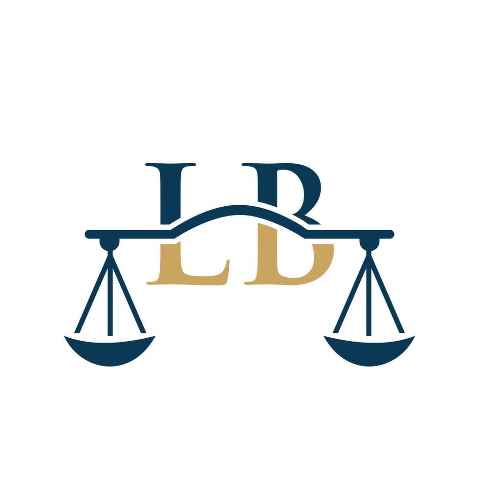 letra lb diseño de logotipo de bufete de abogados para abogado, justicia, abogado de derecho, legal, servicio de abogado, bufete de abogados, escala, bufete de abogados, abogado de negocios corporativos vector