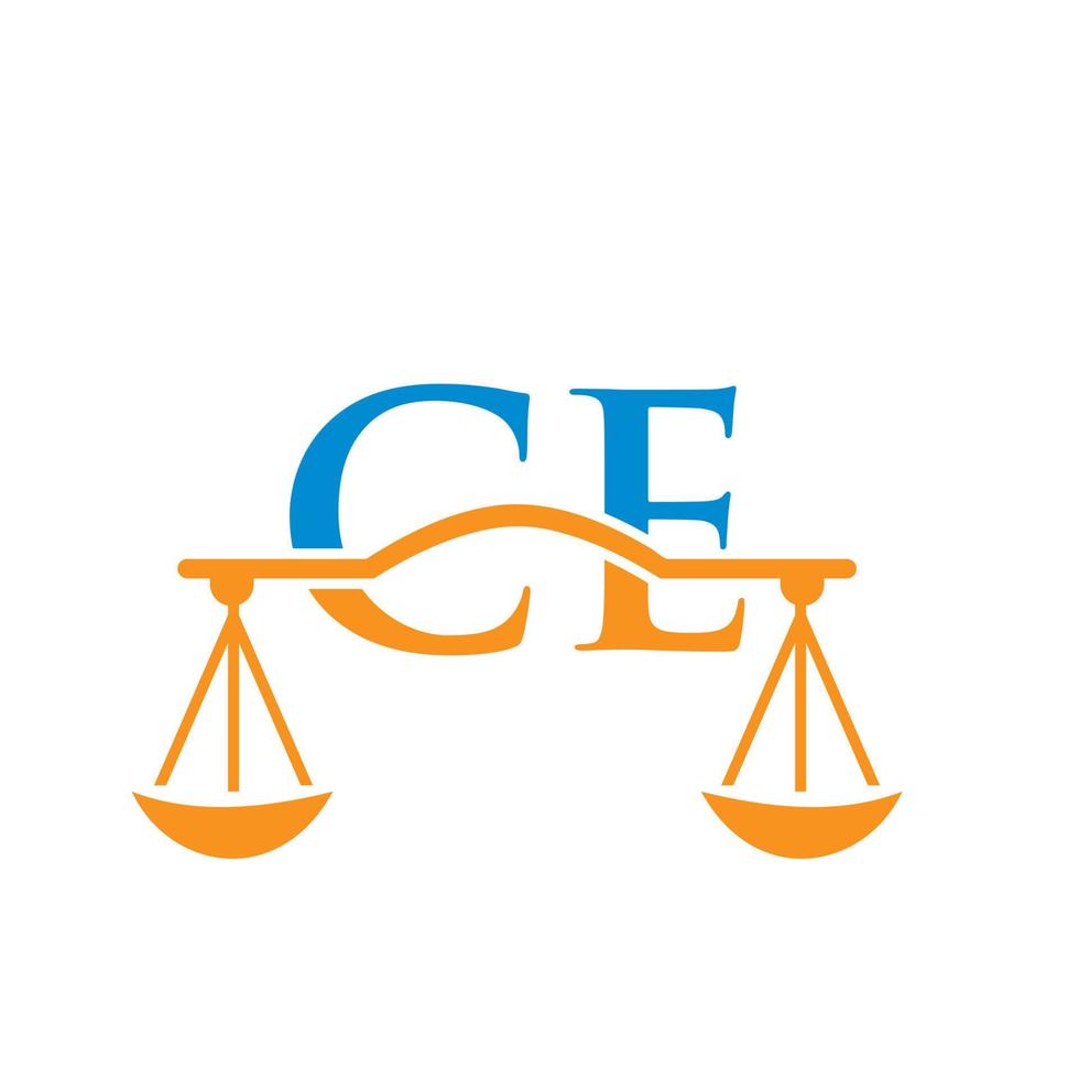 letra ce diseño de logotipo de bufete de abogados para abogado, justicia, abogado de derecho, legal, servicio de abogado, bufete de abogados, escala, bufete de abogados, abogado de negocios corporativos vector