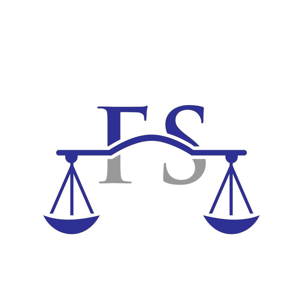 letra fs diseño de logotipo de bufete de abogados para abogado, justicia, abogado de derecho, legal, servicio de abogado, bufete de abogados, escala, bufete de abogados, abogado de negocios corporativos vector