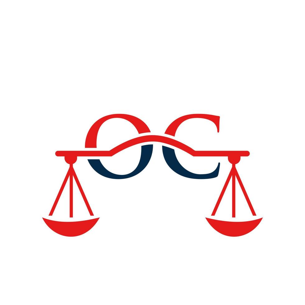 diseño de logotipo de bufete de abogados de carta oc para abogado, justicia, abogado de derecho, legal, servicio de abogado, bufete de abogados, escala, bufete de abogados, abogado de negocios corporativos vector