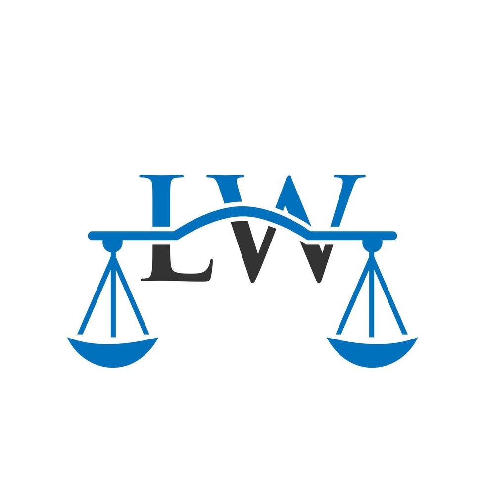 letra lw diseño de logotipo de bufete de abogados para abogado, justicia, abogado de derecho, legal, servicio de abogado, bufete de abogados, escala, bufete de abogados, abogado de negocios corporativos vector